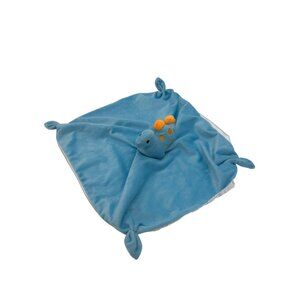 Pro Goleem Dinosaur Lovey No Tag Security Blanket Knotted Ends Blue Orange Satin